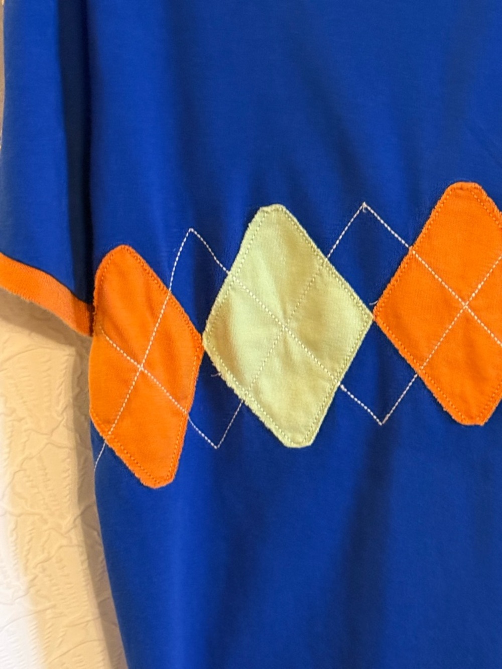 β¨ 18 yr old University of Florida Argyle Embroidered Polo Shirt - Blue & Orange - Picture 12 of 13
